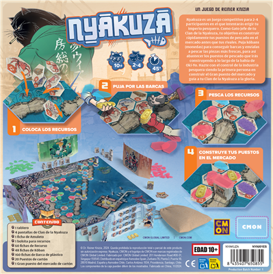 CMON Nyakuza - Juego de Mesa Estratégico de Reiner Knizia NYA001ES - Subastas y Control de Área para 2 a 4 Jugadores, 40 Min, Edad 10+