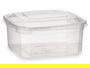 LEKNES Fiambrera Plástico Rectangular 500ml Transparente con Cierre Hermético Apto Microondas 12.3x6x13cm (Set de 24)