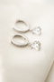 Heliophilia Silver Pendientes de Metal con Piedras de Circon, Plata, 3.6 cm Largo, 2 cm Ancho, Antialérgicos