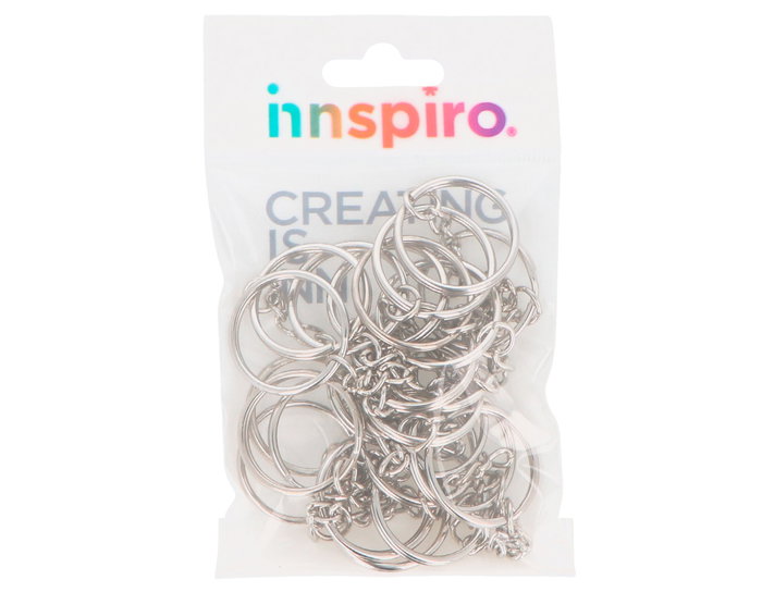 Innspiro Set de 24 Llaveros de Anilla Doble con Cadena Plateada Innspiro Set de 24 Llaveros de Anilla Doble con Cadena Plateada