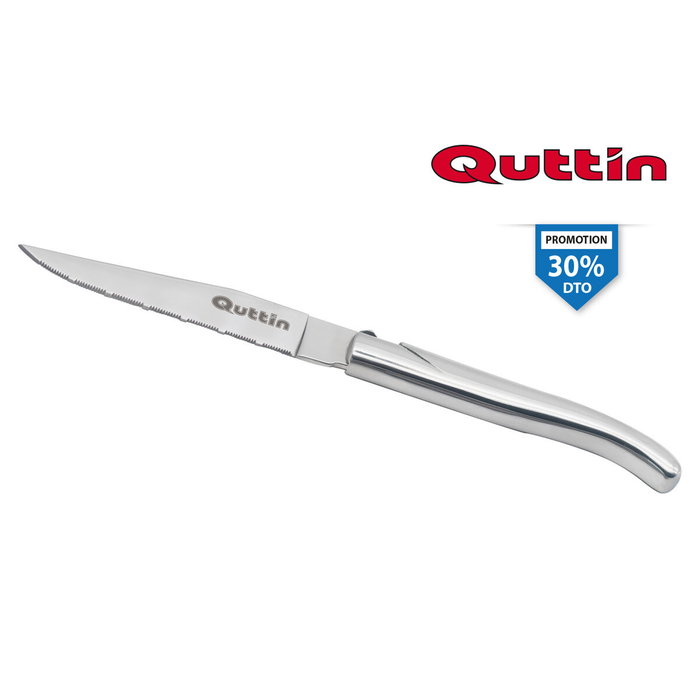 Cuchillo para Carne Quttin Kobe Plateado 10,5 cm (12 Unidades)