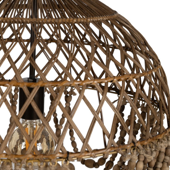 Lámpara Techo Cuentas Natural 47 X 47 X 52 cm Lámpara Techo Cuentas Natural 47 X 47 X 52 cm