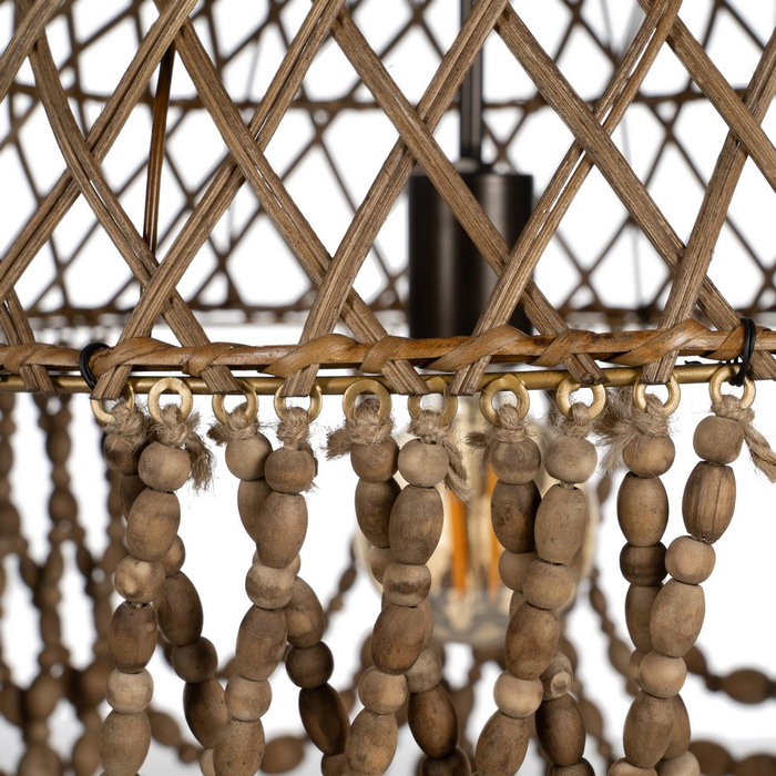 Lámpara Techo Cuentas Natural 47 X 47 X 52 cm Lámpara Techo Cuentas Natural 47 X 47 X 52 cm