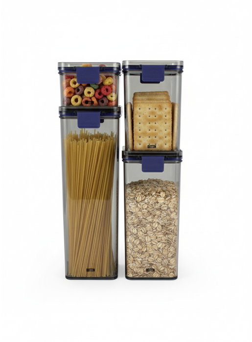 Inde Tarro PET Cuadrado con Tapa Hermética, 1600 ml, Capacidad 1.6 Litros, Dimensiones 10 x 11.5 x 22 cm (12 Unidades)