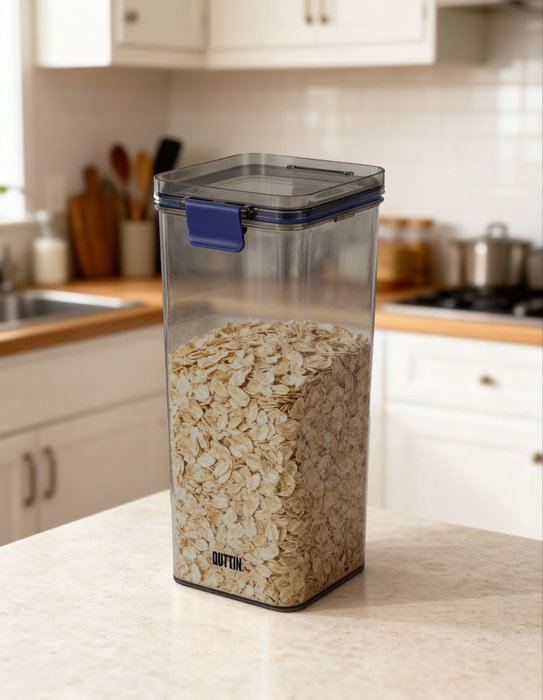 Inde Tarro PET Cuadrado con Tapa Hermética, 1600 ml, Capacidad 1.6 Litros, Dimensiones 10 x 11.5 x 22 cm (12 Unidades)