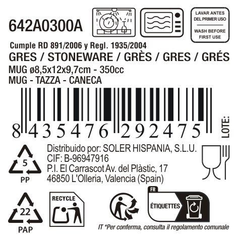 Inde Mug Azul 350cc