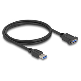DeLOCK Cable USB Tipo-A macho a USB Tipo-A hembra para instalación 1 m negro