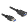 DeLOCK Cable USB Tipo-A macho a USB Tipo-A hembra para instalación 1 m negro