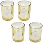 Home Deco Factory Juego de 4 Velas Perfumadas Orquídea y Higo en Vaso de Vidrio Set 60g