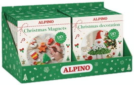 ALPINO Expositor sobremesa con 8 mini kits de Navidad surtidos