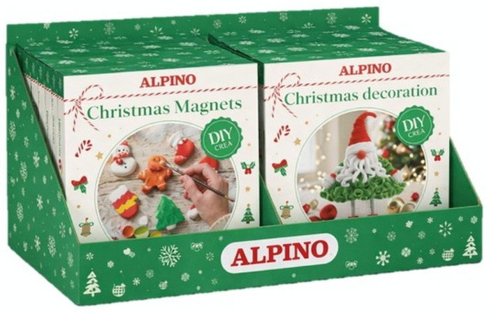 ALPINO Expositor sobremesa con 8 mini kits de Navidad surtidos
