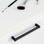 Emuca Lote de 5 tiradores para mueble Bergen, L141mm, intereje 128mm, Aluminio, Pintado negro