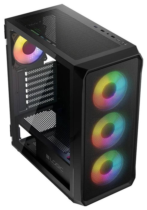 Caja Semitorre ATX Logic PORTOS ARGB Blanco Negro