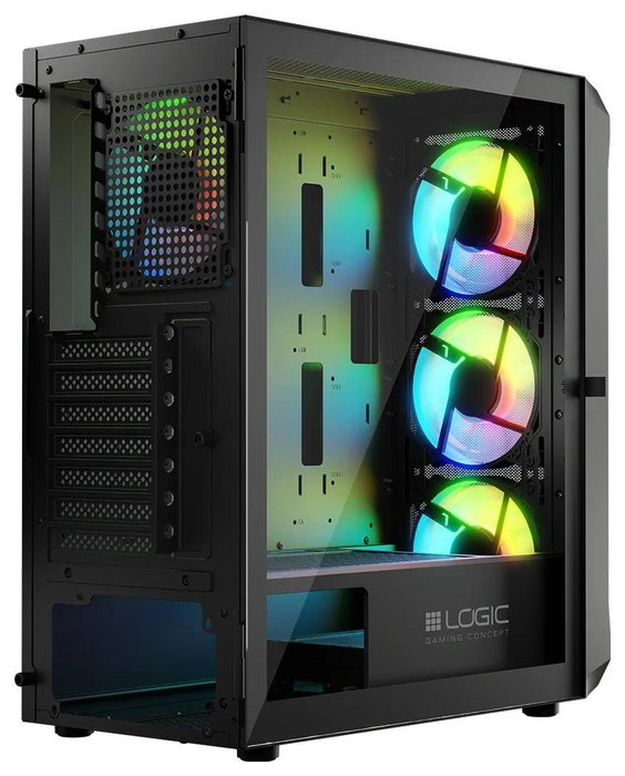 Caja Semitorre ATX Logic PORTOS ARGB Blanco Negro