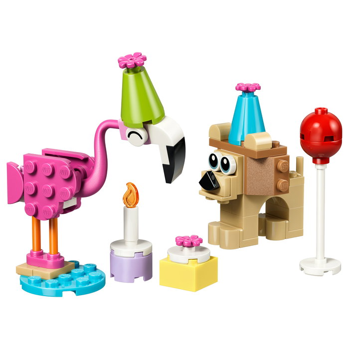 LEGO Creator 30715 Niedliche Tiere Feiern Geburtstag (Polybag) - Juego de Construcción de Animales para Fiestas, 64 Piezas, Recomendado +6 Años