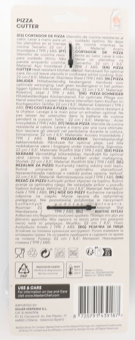 Cortador de Pizza Masterchef 25 cm Largo x 9 cm Ancho x 2.5 cm Alto (24 Unidades)