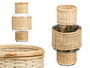 Giftdecor Portavela Vidrio Rattan 15.5x31x15.5 cm (Set de 6)