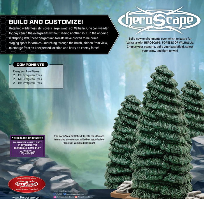 Renegade Heroscape expansión del terreno Forests of Valhalla *Edición Inglés*