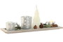 DKD Home Decor Set 5 Portavelas Navidad Moderna Blanco Plateado 9 x 13.5 x 39 cm (2 Unidades)