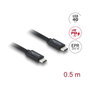 DeLOCK Cable USB Coaxial USB4 Gen 3x2 40 Gbps 240 W 0,5 m