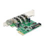 DeLOCK 89360 Tarjeta PCI Express x1 a 4 Puertos USB 3.2 Gen 1 Tipo A Externos 5 Gbps, para Windows y Linux