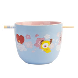 ERIK Cuenco Ramen BT21 de 1400 ml con Palillos de Bambú