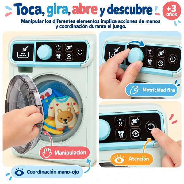 Jugatoys Lavadora con centrifugado, luces y sonidos