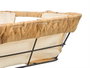 KINVARA Cesta rectangular de metal y tela beige