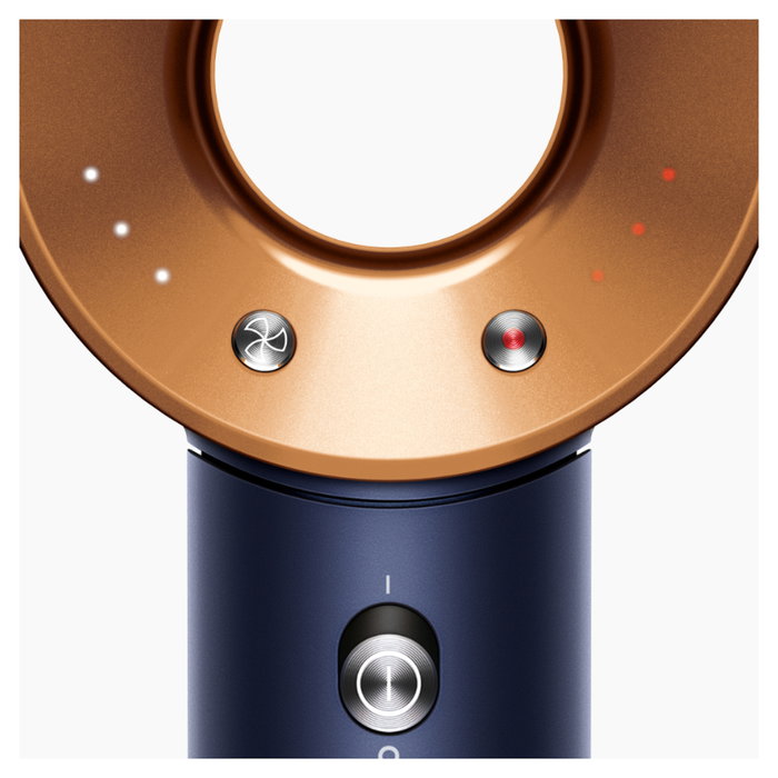Dyson Supersonic Secador de Pelo Profesional 1600W con Tecnología Iónica, Color Azul Noche y Cobre, Incluye 3 Boquillas