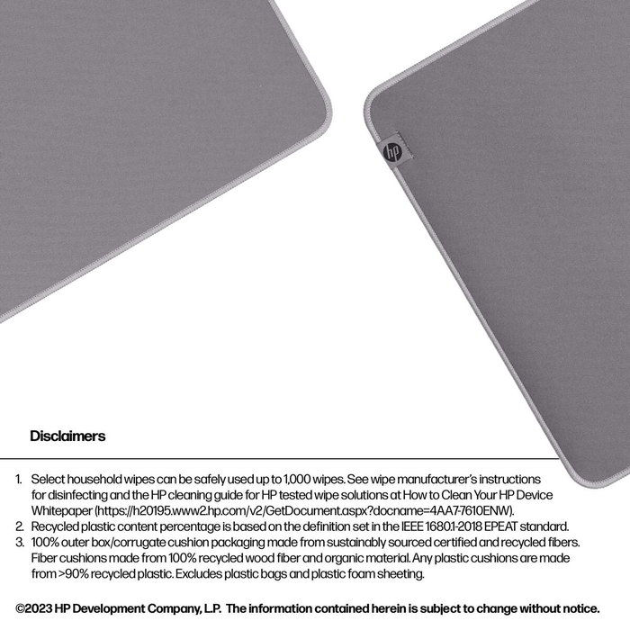 HP Alfombrilla de escritorio 200 Sanitizable, Gris