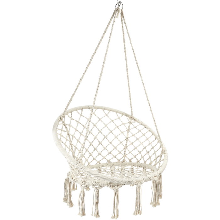 Home Deco Factory Columpio Macramé Natural 120x80 cm Exterior Hierro Poliéster Home Deco Factory Columpio Macramé Natural 120x80 cm Exterior Hierro Poliéster
