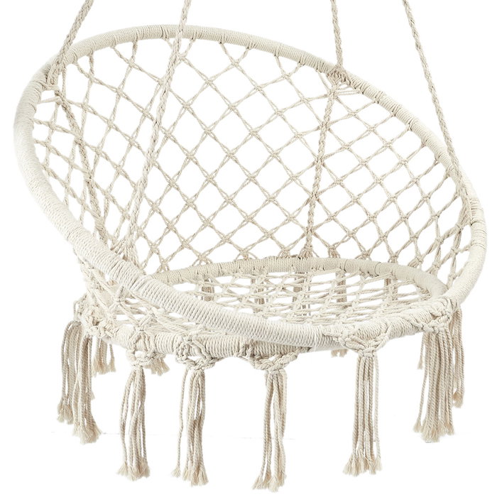Home Deco Factory Columpio Macramé Natural 120x80 cm Exterior Hierro Poliéster Home Deco Factory Columpio Macramé Natural 120x80 cm Exterior Hierro Poliéster