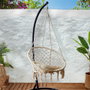 Home Deco Factory Columpio Macramé Natural 120x80 cm Exterior Hierro Poliéster