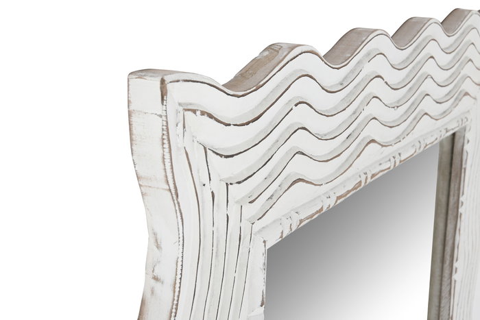 DKD Home Decor Espejo Scandi Blanco 2.5 x 178 x 89 cm con Dimensiones de Espejo Interno 61x152 cm