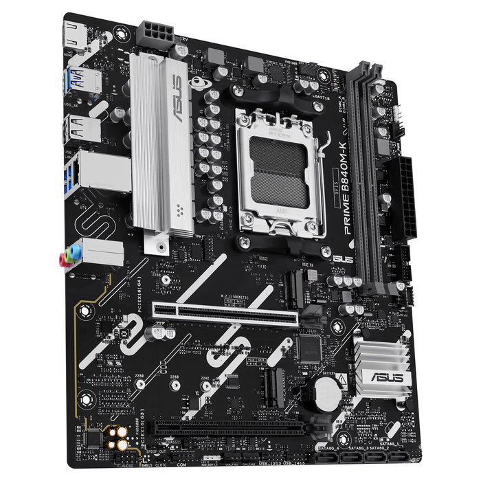 ASUS PRIME B840M-K Placa Base AMD AM5 (Zócalo AM5) microATX, DDR5 128GB, 2.5GbE, PCIe 4.0, M.2, SATA, USB 3.2, para Ryzen 7000/8000/9000