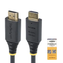 StarTech.com Cable HDMI 2.0 Premium 3m - 4K 60Hz, 144Hz, HDR10, HDCP 2.2, ARC, 18Gbps - Negro
