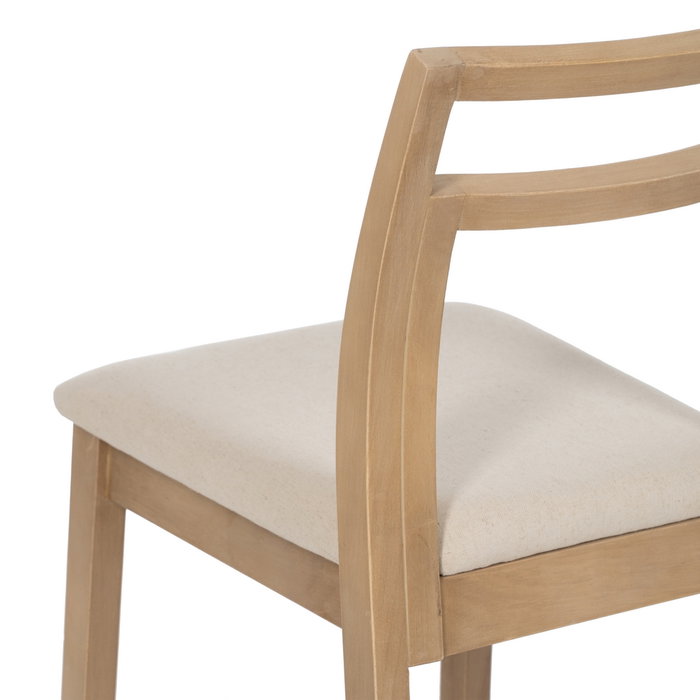 Silla Natural-Beige Tejido-Madera 41 X 50 X 81 cm (Set de 2)
