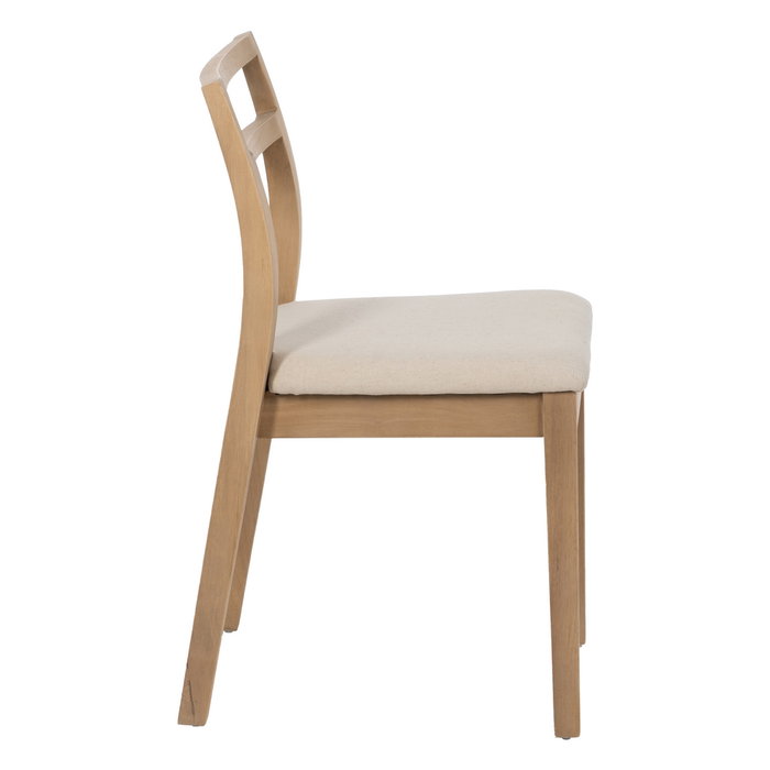 Silla Natural-Beige Tejido-Madera 41 X 50 X 81 cm (Set de 2)