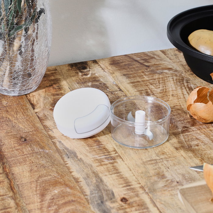 Cook Concept Picadora Manual Mini con Cuchillas de Acero Inoxidable, 2 Cuchillas Incluidas
