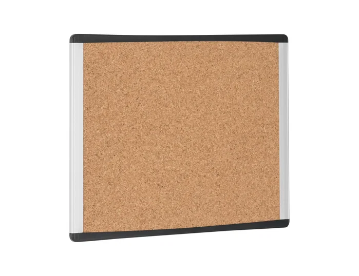 Bi-office Pizarra de corcho INKA reciclado con marco de aluminio y laterales negros 355x280 mm
