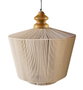 DKD Home Decor Lámpara de Techo de Algodón y Mango Natural
