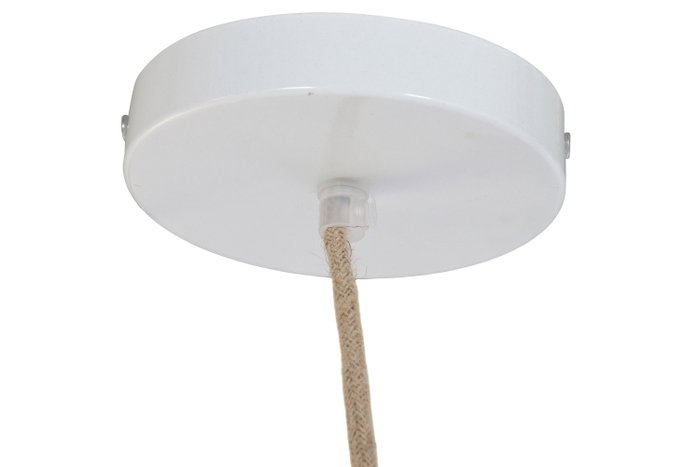 DKD Home Decor Lámpara de Techo de Algodón y Mango Natural