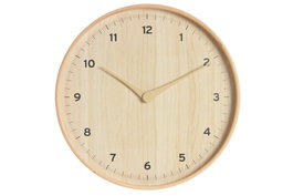 DKD Home Decor Reloj de Pared de Madera de Hevea y PVC Blanco y Natural 41x5x41