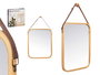 Giftdecor Espejo Rectangular de Bambú con Correa de Cuero 41 x 33 cm (Set de 6)