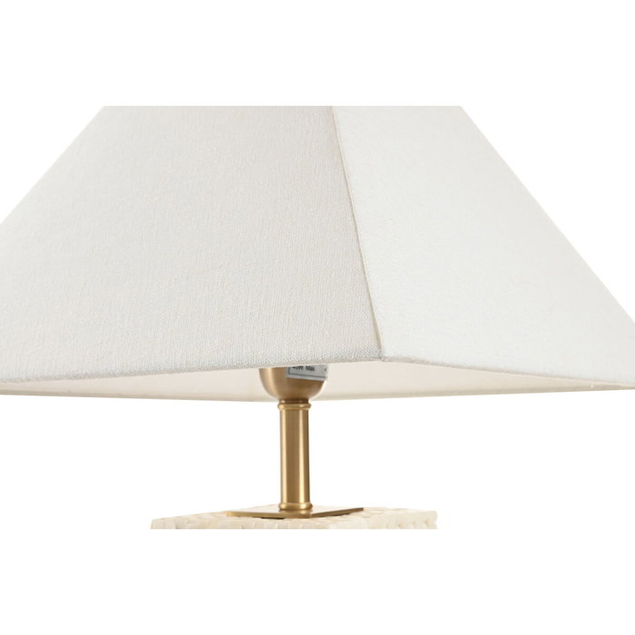 DKD Home Decor Lámpara de Sobremesa de Latón Dorado y Hueso