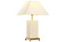DKD Home Decor Lámpara Sobremesa India lamps 1c25 Laton Hueso Dorado Blanco 36 x 57 x 14 cm