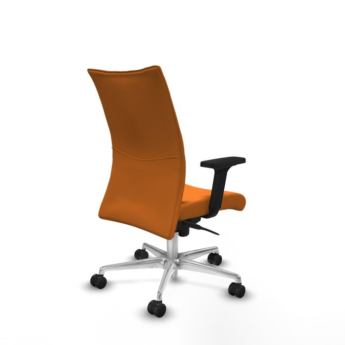 PIQUERAS Y CRESPO Silla Albacete Confidente Naranja con Mecanismo Sincro y Base de Aluminio