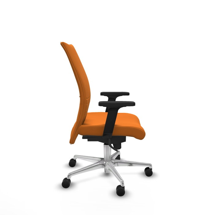 PIQUERAS Y CRESPO Silla Albacete Confidente Naranja con Mecanismo Sincro y Base de Aluminio