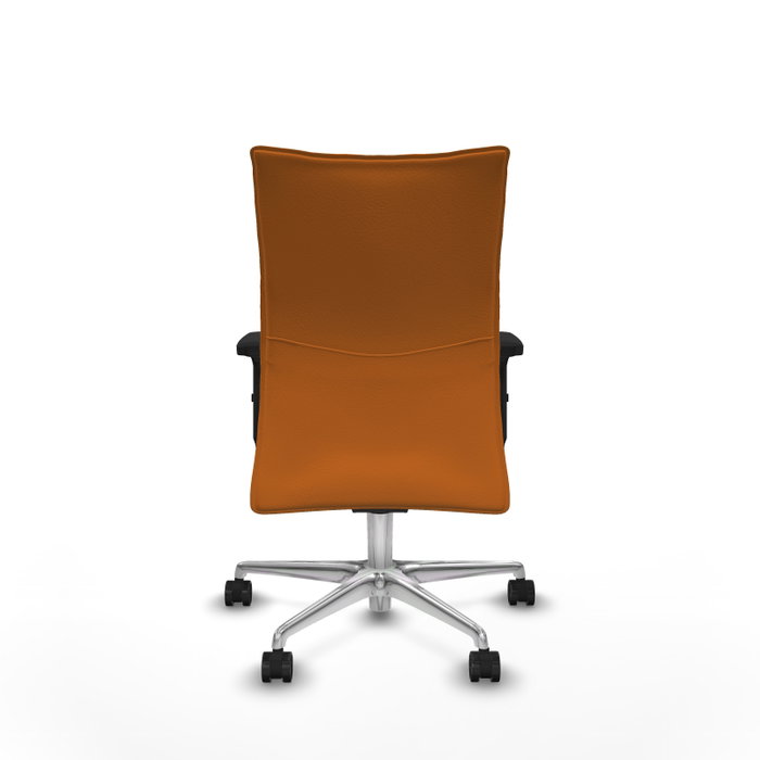 PIQUERAS Y CRESPO Silla Albacete Confidente Naranja con Mecanismo Sincro y Base de Aluminio