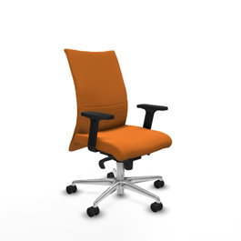 PIQUERAS Y CRESPO Silla Albacete Confidente Naranja con Mecanismo Sincro y Base de Aluminio